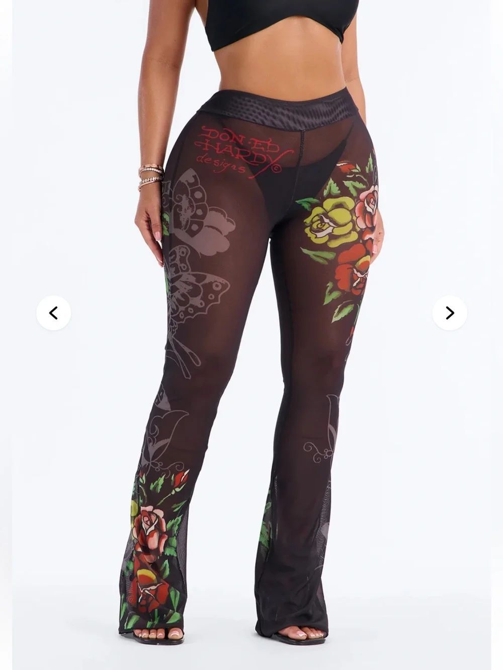 Ed Hardy Rose Mesh Swim Cover Up Pants